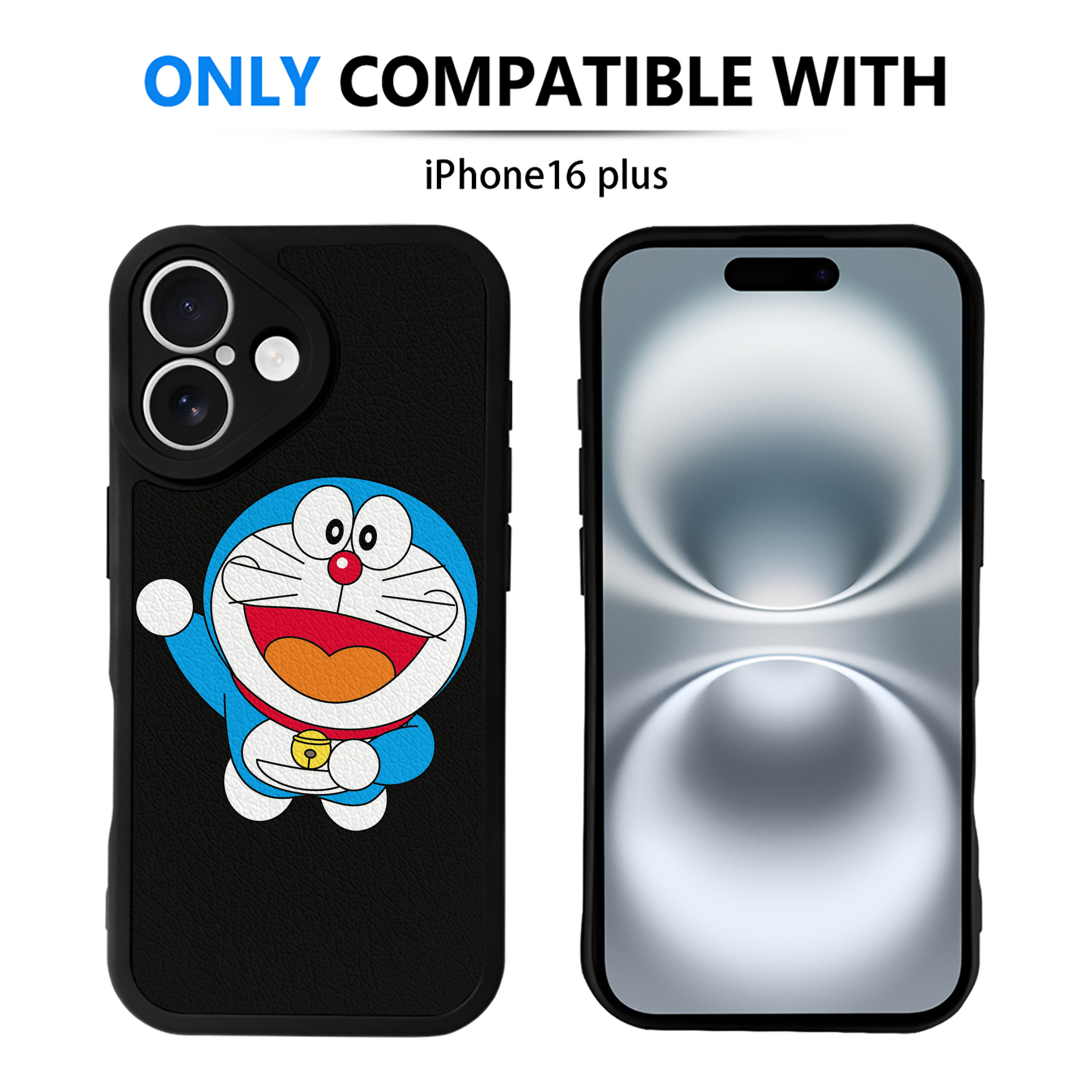 （画像用） ドラえもん Doraemon 【iPhone 16シリーズ対応】シリコンスマホケース（レザー調） 材質：シリコン